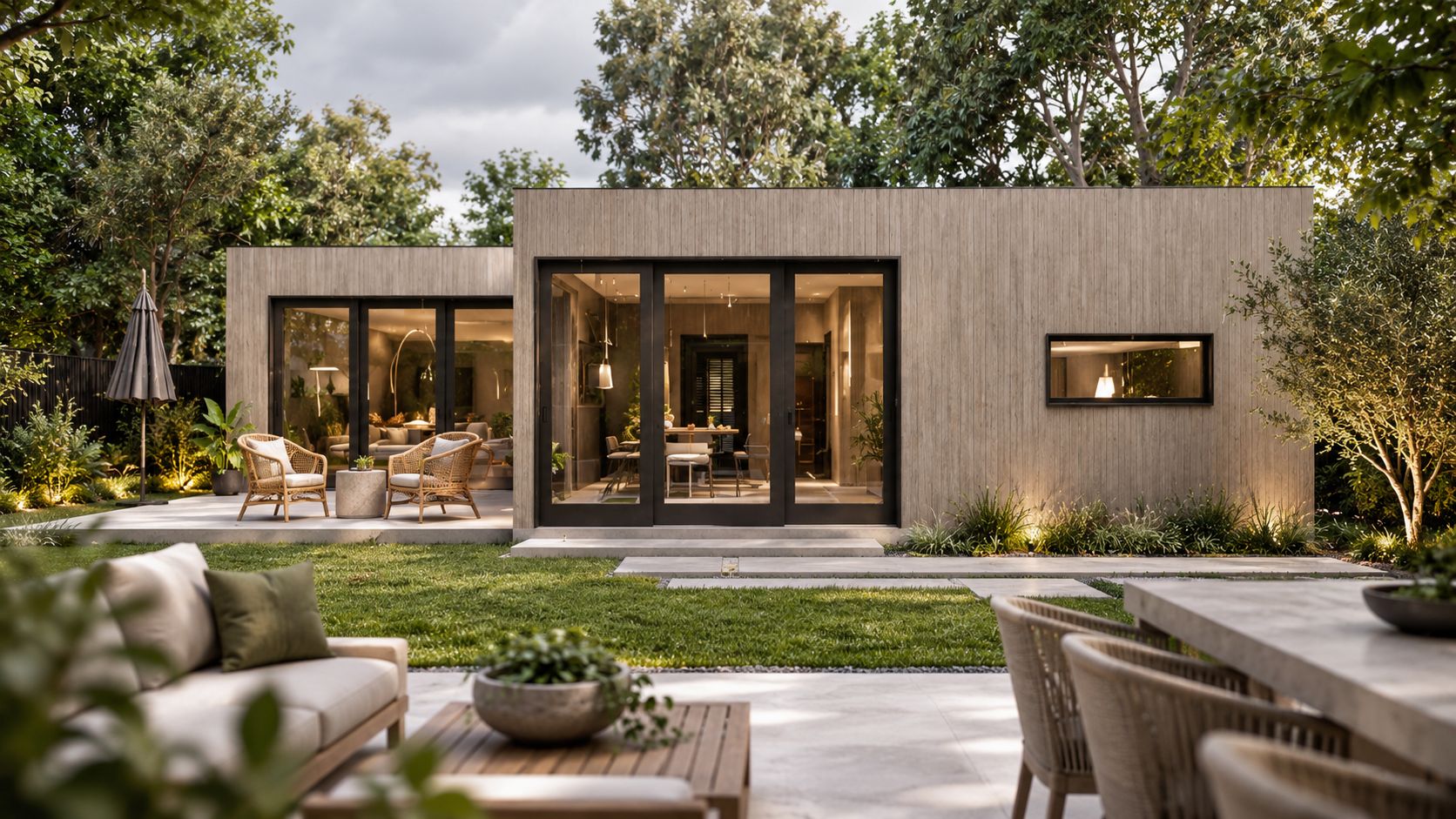 Granny flat construction in a Melbourne backyard